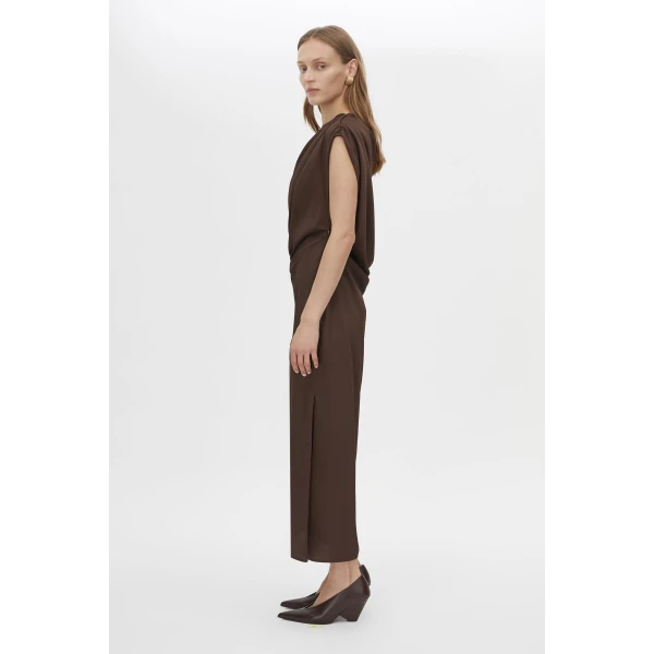 Camilla and Marc Elowyn Drape Detail Midi Dress - Dresses - Luxury Ready-to-Wear at Luxury Shoes 