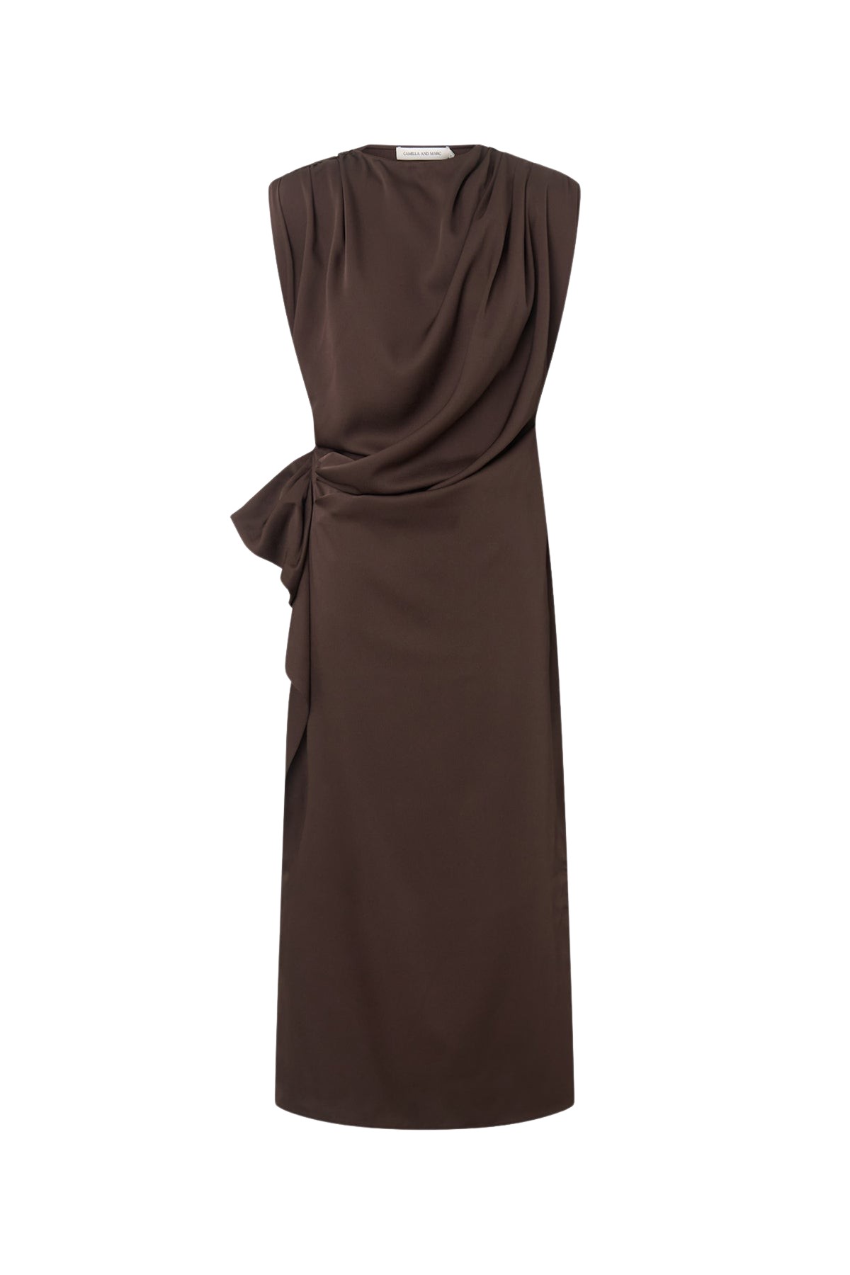 Camilla and Marc Elowyn Drape Detail Midi Dress - Dresses - Luxury Ready-to-Wear at Luxury Shoes 