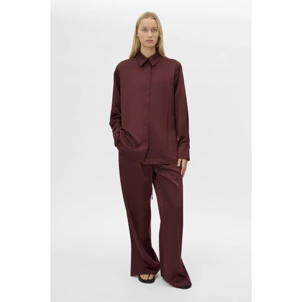 Camilla and Marc Ground Satin Long Sleeve Shirt - Tops - Luxury Ready-to-Wear at Luxury Shoes 