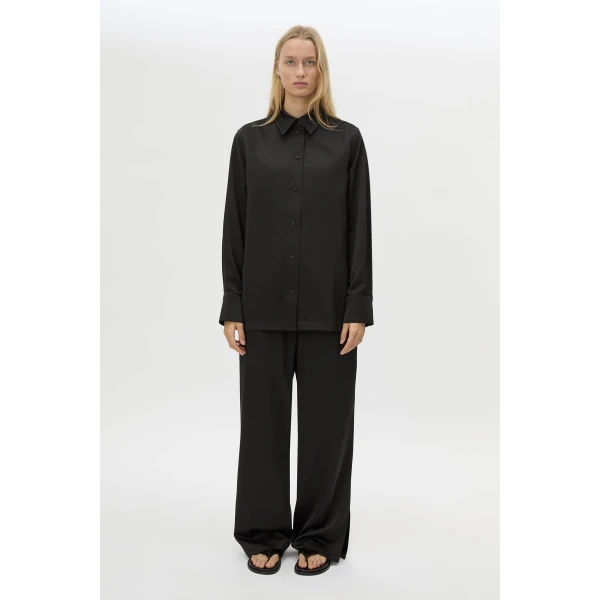 Camilla and Marc Ground Satin Long Sleeve Shirt - Tops - Luxury Ready-to-Wear at Luxury Shoes 