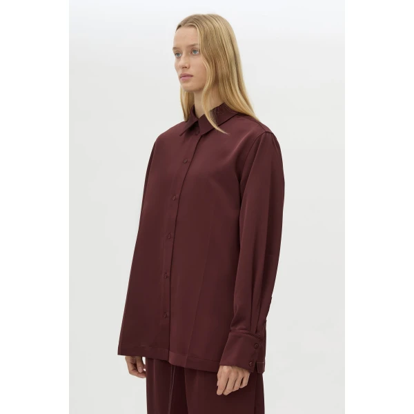 Camilla and Marc Ground Satin Long Sleeve Shirt - Tops - Luxury Ready-to-Wear at Luxury Shoes 