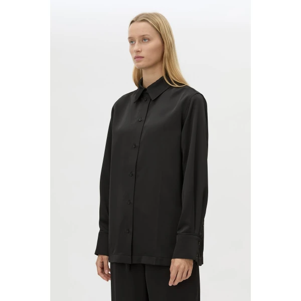 Camilla and Marc Ground Satin Long Sleeve Shirt - Tops - Luxury Ready-to-Wear at Luxury Shoes 