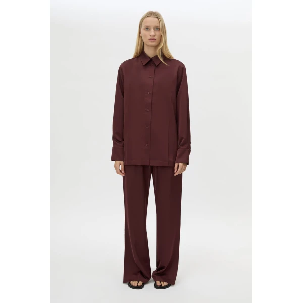 Camilla and Marc Ground Satin Long Sleeve Shirt - Tops - Luxury Ready-to-Wear at Luxury Shoes 