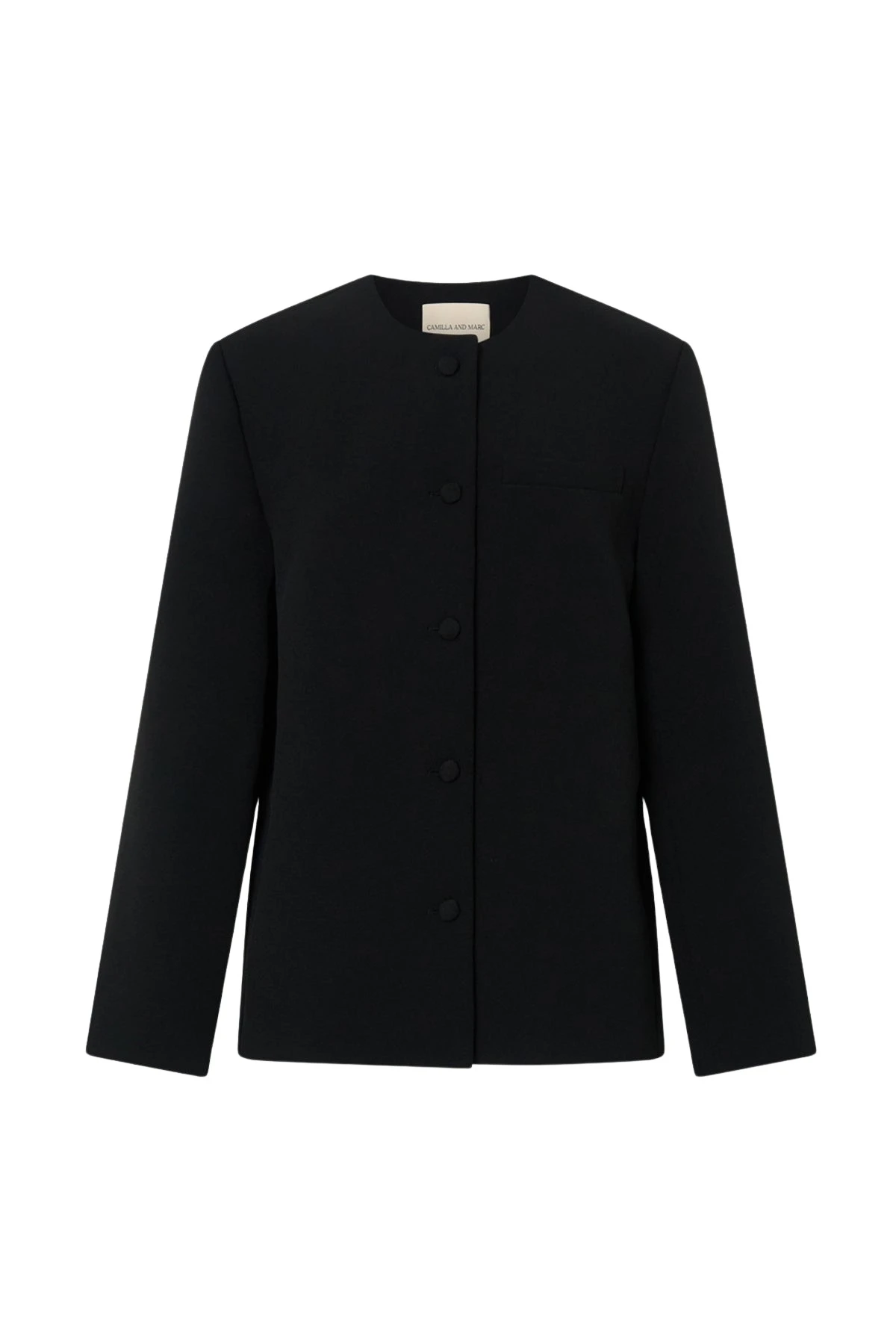 Camilla-and-Marc-San-Fitted-Collarless-Jacket-coveti27892_nobg Camilla and Marc San Fitted Collarless Jacket - Jackets - Luxury Ready-to-Wear at Luxury Shoes