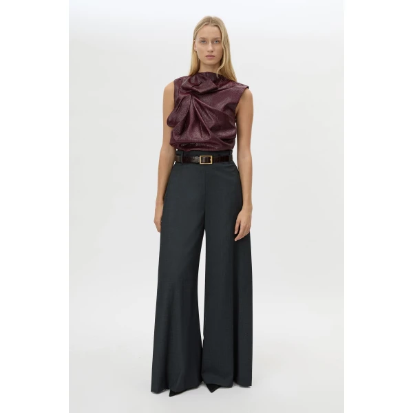 Camilla and Marc Sana Drape Tailored Top - Tops - Luxury Ready-to-Wear at Luxury Shoes 
