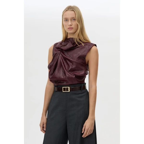 Camilla and Marc Sana Drape Tailored Top - Tops - Luxury Ready-to-Wear at Luxury Shoes 