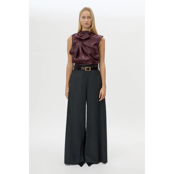 Camilla and Marc Sana Drape Tailored Top - Tops - Luxury Ready-to-Wear at Luxury Shoes 