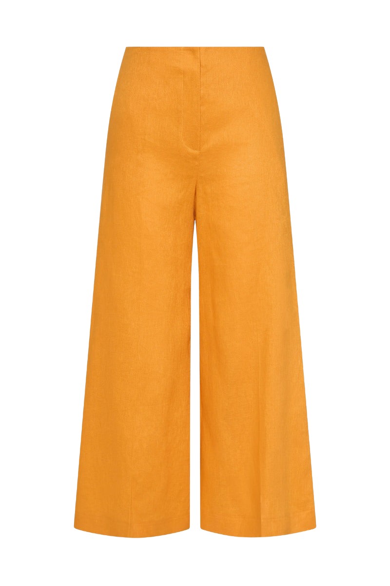 Carla Zampatti Amber Linen Waisted Crop Pant
