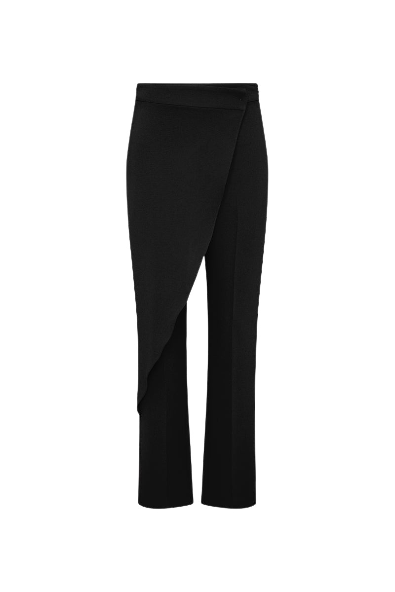 Carla Zampatti Black Crepe Drape Front Pant