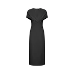 Carla-Zampatti-Black-Crepe-Front-Tuck-Midi-Dress87702_nobg Carla Zampatti Dresses