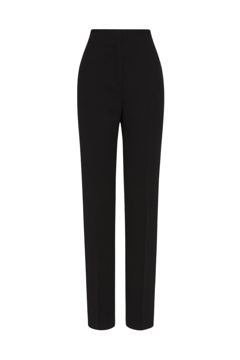 Carla Zampatti Black Crepe Slim Fly-Front Pant