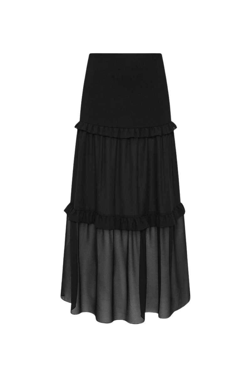 Carla-Zampatti-Black-Crepe-Tiered-Ruffle-Midi-Skirt15763_nobg Carla Zampatti Skirts