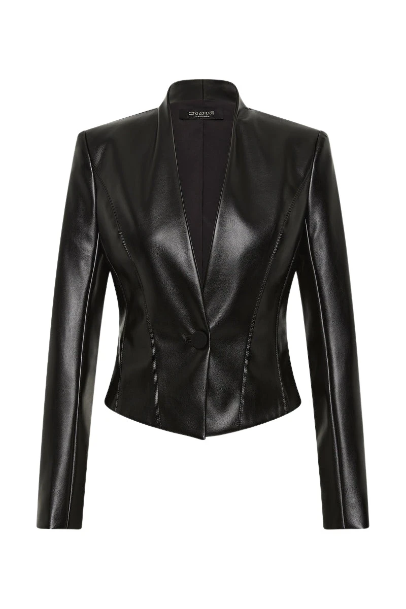 Carla-Zampatti-Black-Faux-Leather-Fitted-Jacket38076_nobg Carla Zampatti Jackets
