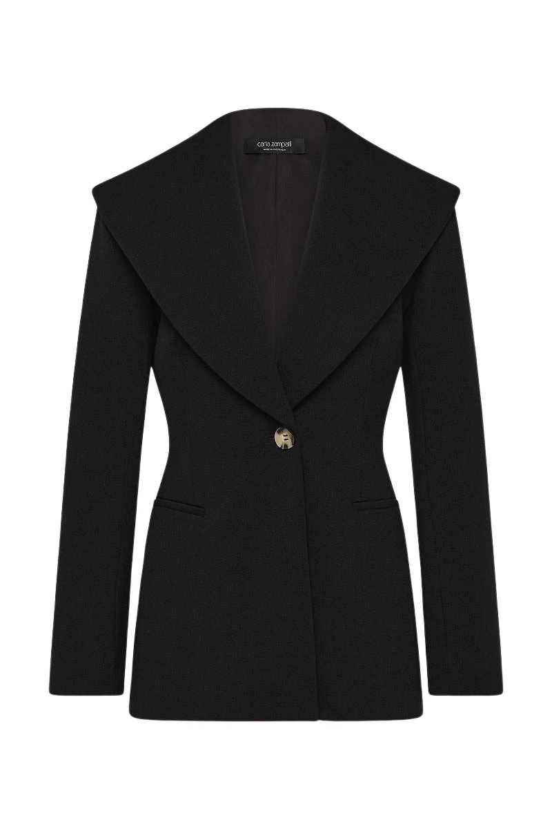 Carla-Zampatti-Black-Ponte-Wide-Shawl-Collar-Jacket58061_nobg Carla Zampatti Jackets