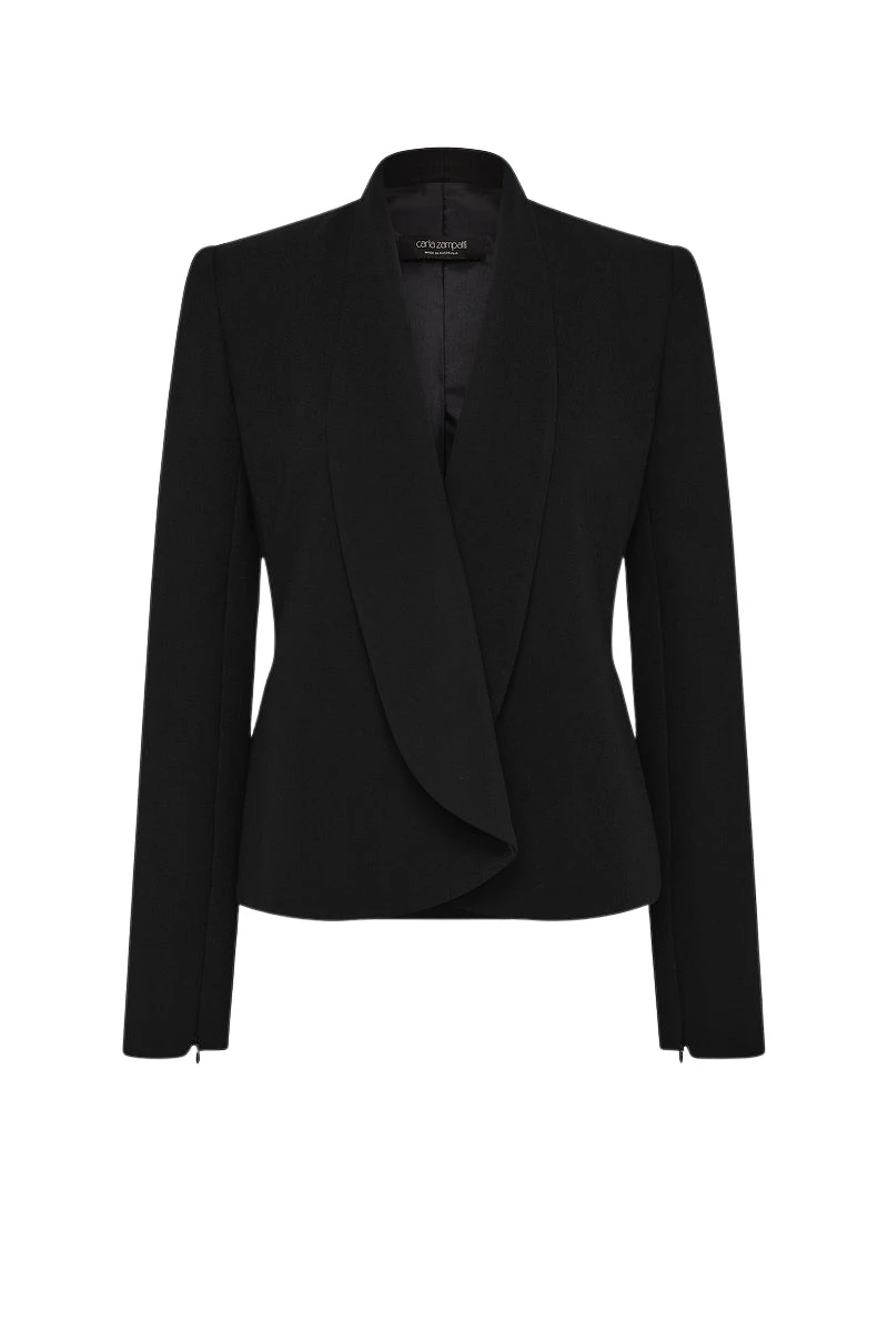 Carla-Zampatti-Black-Shawl-Collar-Jacket54963_nobg Carla Zampatti Jackets