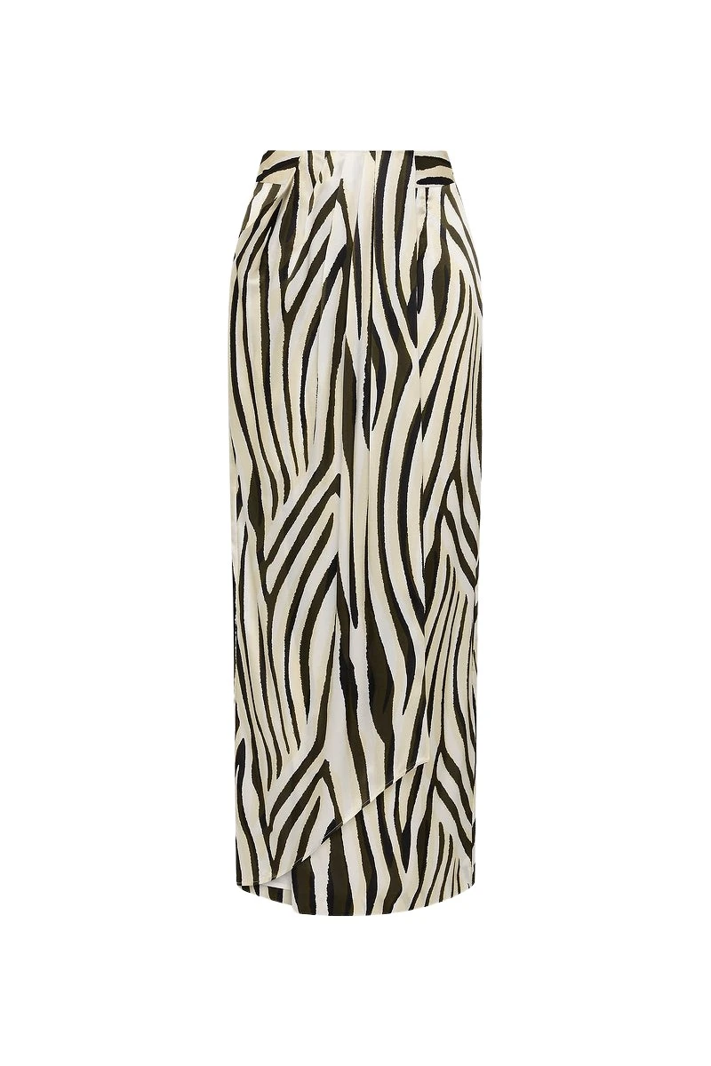 Carla Zampatti Bold Stripe Print Tucked Maxi Skirt