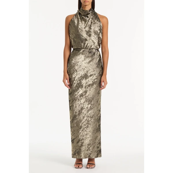Carla Zampatti Burnished Metallic Halter Top, view 2