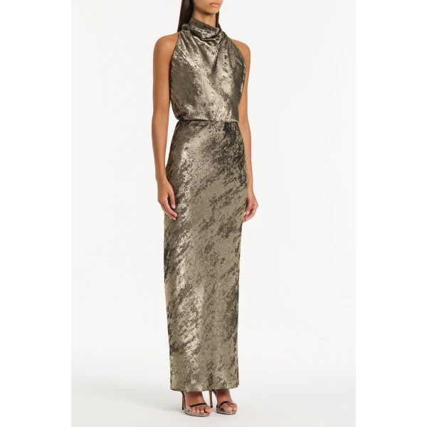 Carla Zampatti Burnished Metallic Halter Top, view 4