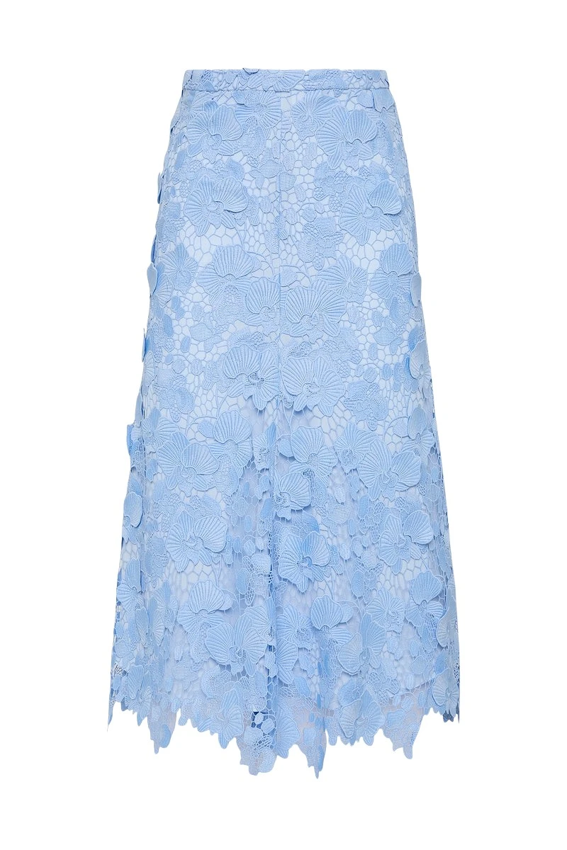 Carla Zampatti Celeste 3D Lace Midi Skirt