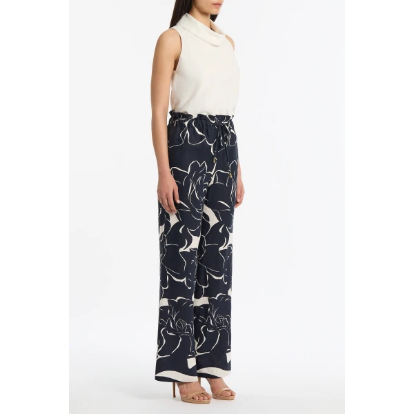Carla Zampatti Celestial Petals Linen Tie Waist Pant, view 3