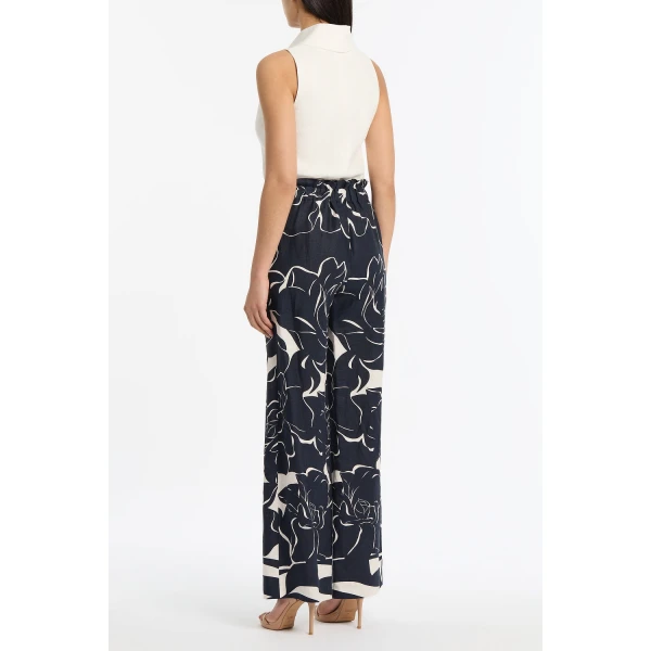 Carla Zampatti Celestial Petals Linen Tie Waist Pant, view 4