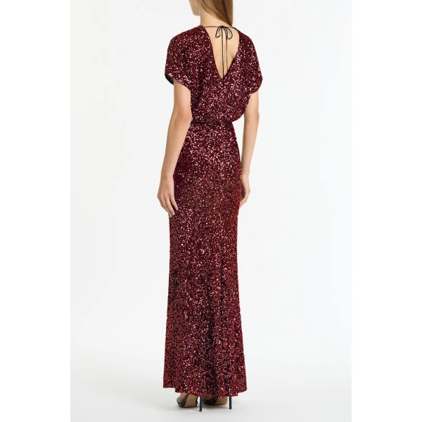 Carla Zampatti Cherry Crushed Sequin Column Skirt, view 3