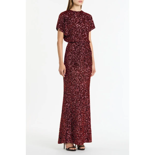 Carla Zampatti Cherry Crushed Sequin Column Skirt, view 4