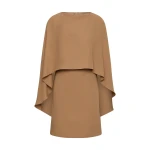Carla Zampatti Cinnamon Crepe Cape Mini Dress
