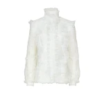 Costarellos-Augusta-Embroidered-Organza-Ruffled-Blouse-Tops-Coveti14055_nobg Costarellos Tops - Romantic Greek Lace - Shop at Luxury Shoes