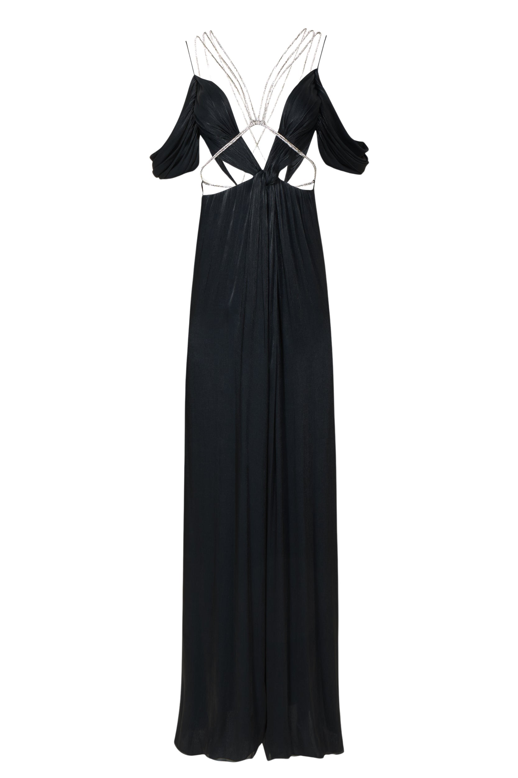 Costarellos Inna Lurex Georgette Cutout Jumpsuit