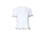 Costarellos Linna Crystal Wave Embellished Cotton Top