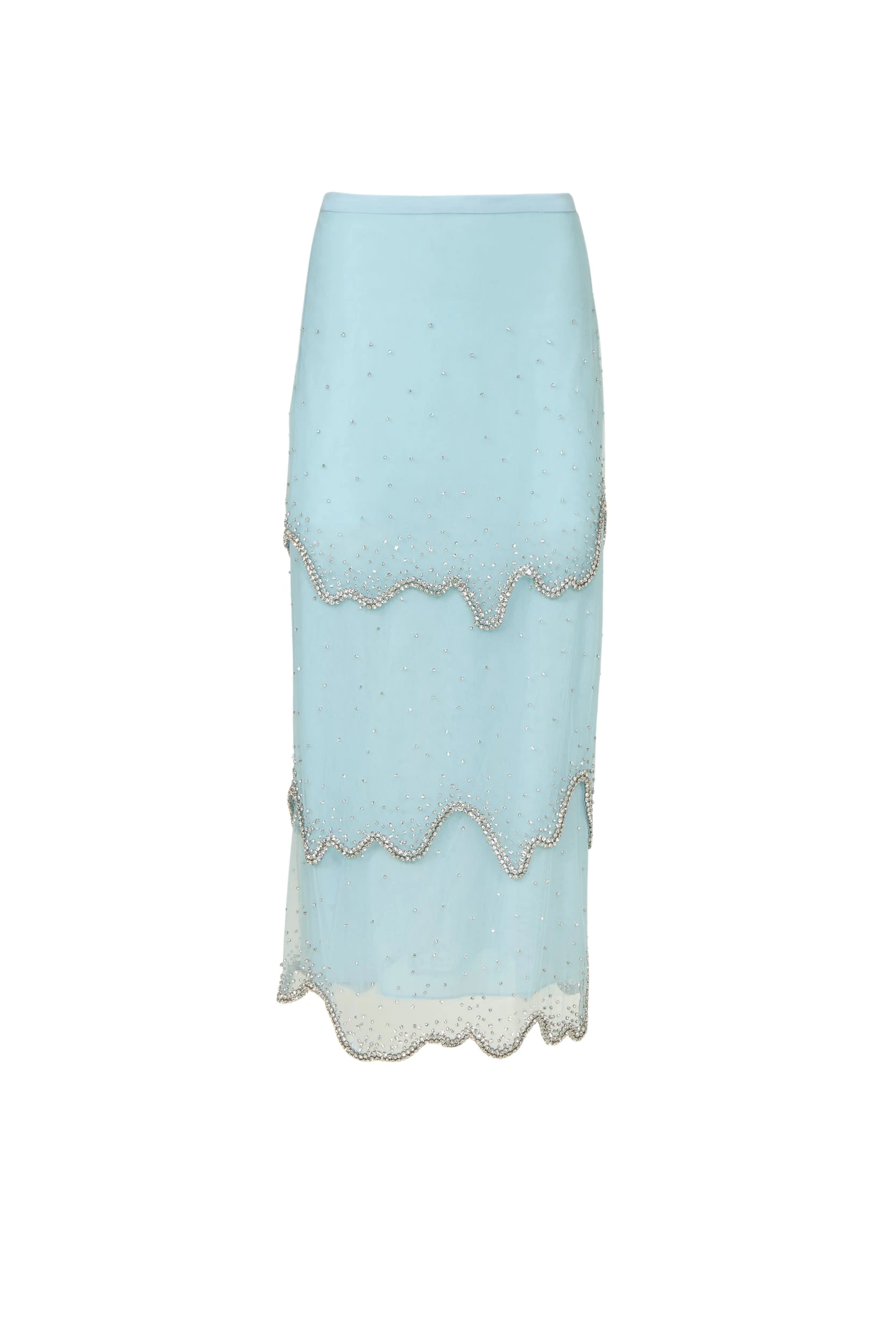 Costarellos-Mirella-French-Tulle-Crystal-Wave-Tiered-Skirt-Skirts-Coveti69507_nobg Costarellos Skirts - Romantic Greek Lace - Shop at Luxury Shoes
