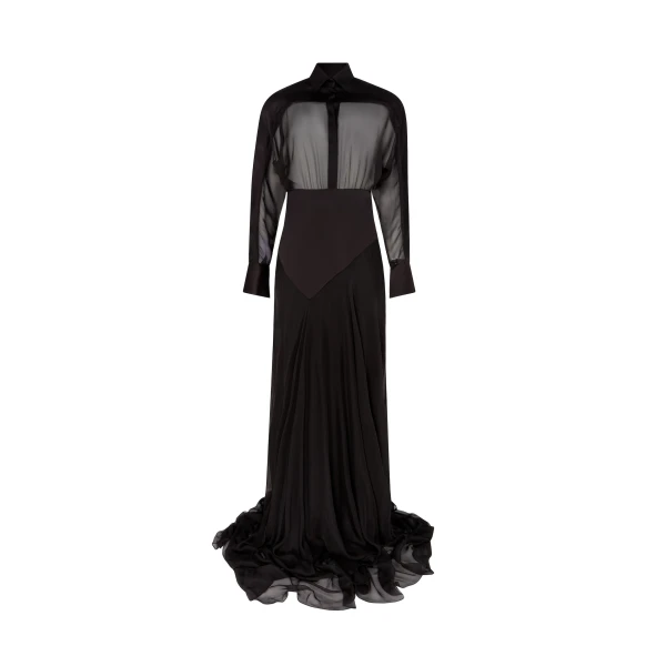 David Koma Contrast Panel Shirt Gown