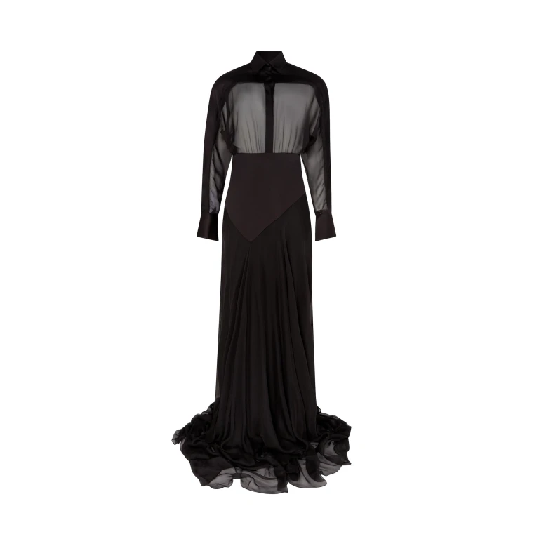 David Koma Contrast Panel Shirt Gown