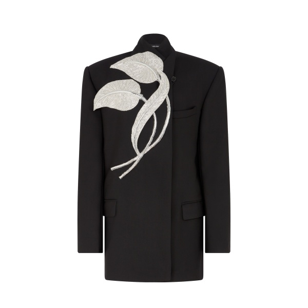 David Koma Crystal Leaf Oversized Jacket