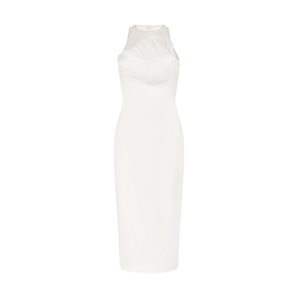 David Koma Pleated Leaf Midi Dress
