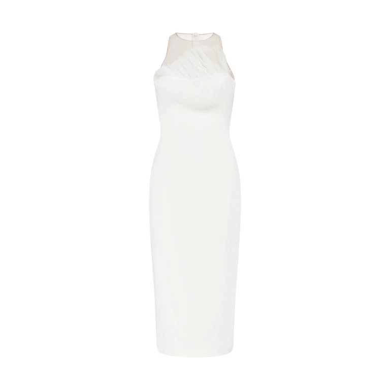 David Koma Pleated Leaf Midi Dress