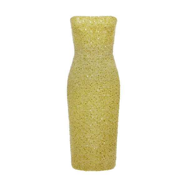 David Koma Sequin Boucle Corset Midi Dress