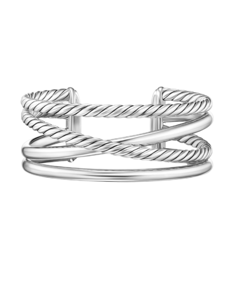 David Yurman Bold Crossover Multi Row Cuff Bracelet in Sterling Silver