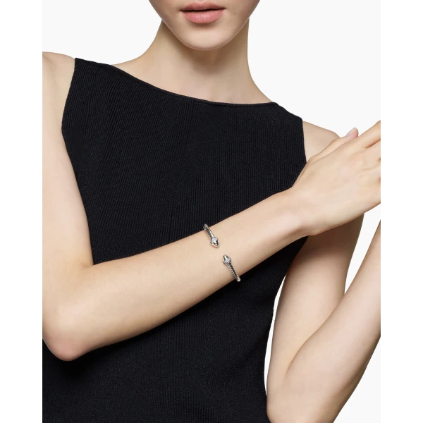 5mm in Gold – front view of authentic Cable Bracelets at Luxury Shoes |David Yurman Cable Bracelet in Sterling Silver with 18K Yellow Gold and Diamonds