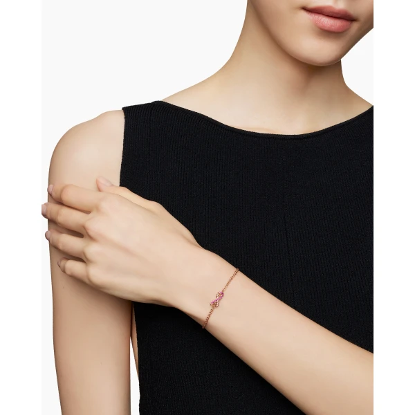 15mm in Pink – front view of authentic Chain Bracelets at Luxury Shoes |David Yurman Cable Collectibles® Ribbon Chain Bracelet in 18K Rose Gold with Pavé Pink Sapphires