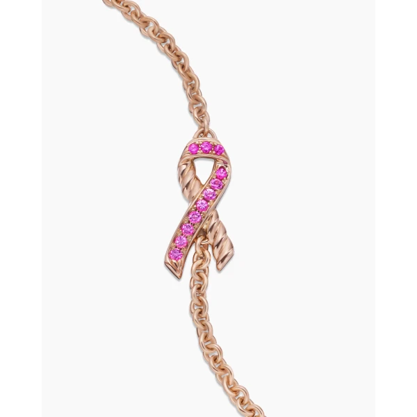 signature twisted-helix detail|David Yurman Cable Collectibles® Ribbon Chain Bracelet in 18K Rose Gold with Pavé Pink Sapphires