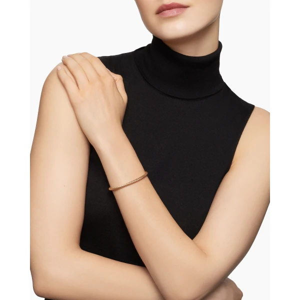 4mm in Rose Gold – front view of authentic Cable Bracelets at Luxury Shoes |David Yurman Cable Flex® Bracelet in 18K Rose Gold