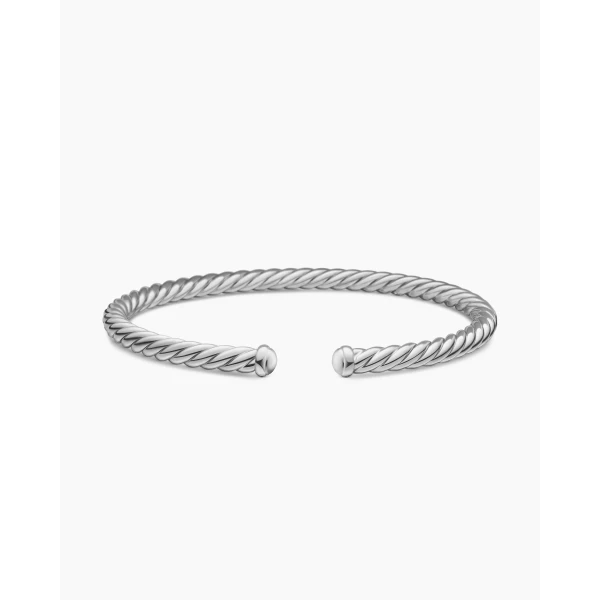 on-model styling shot|David Yurman Cable Flex® Bracelet in 18K White Gold