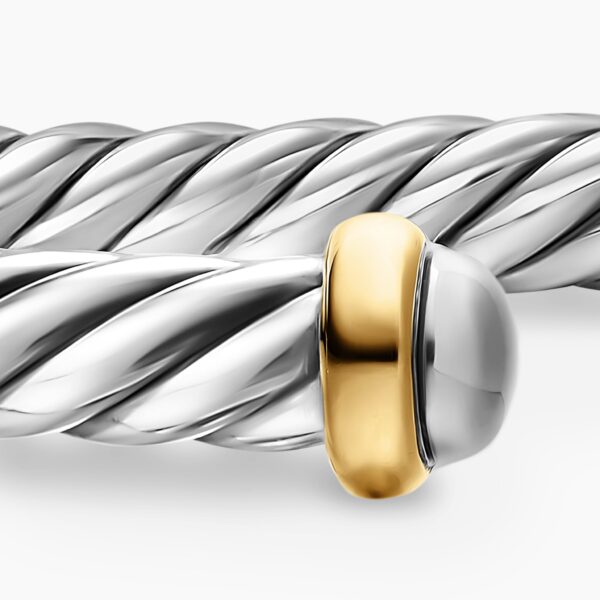 David Yurman Cable Flex® Bracelet in Sterling Silver with 14K Yellow Gold, 4mm, view 6