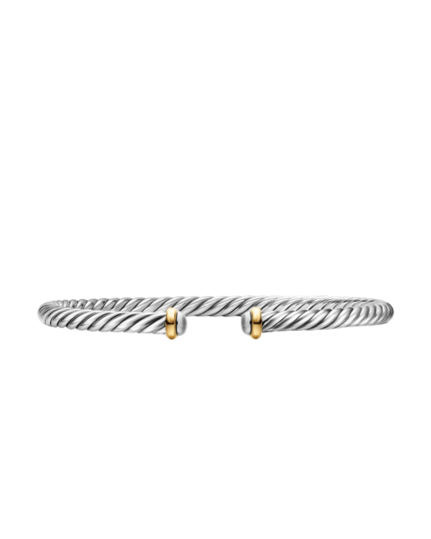 David Yurman Cable Flex® Bracelet in Sterling Silver with 14K Yellow Gold