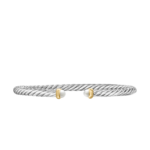 David Yurman Cable Flex® Bracelet in Sterling Silver with 14K Yellow Gold and Pearls