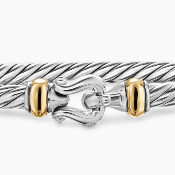 David Yurman Cable Flex® Buckle Bracelet in Sterling Silver with 14K Yellow Gold, 4mm, view 6