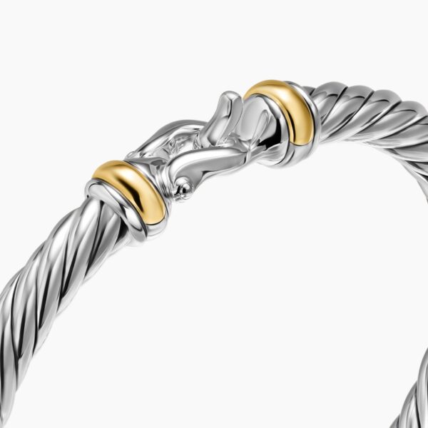 David Yurman Cable Flex® Buckle Bracelet in Sterling Silver with 14K Yellow Gold, 6mm, view 5
