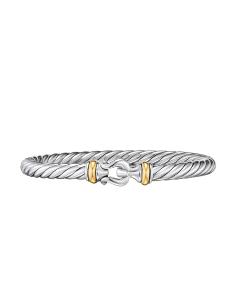 David Yurman Cable Flex® Buckle Bracelet in Sterling Silver with 14K Yellow Gold